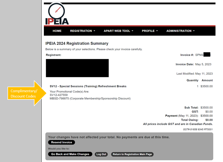 Invoice Screenshot