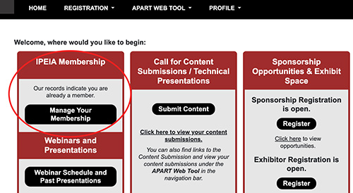 Manage Your Membership Button with Membership Screenshot