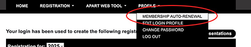 Membership Auto-renewal Navigation Link