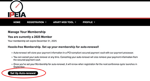 Set Up Auto-renewal Button Screenshot