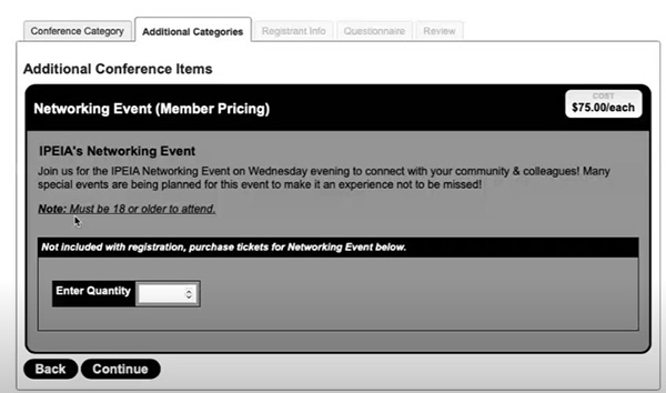 Networking Ticket Tab Screenshot