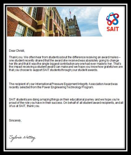 SAIT letter